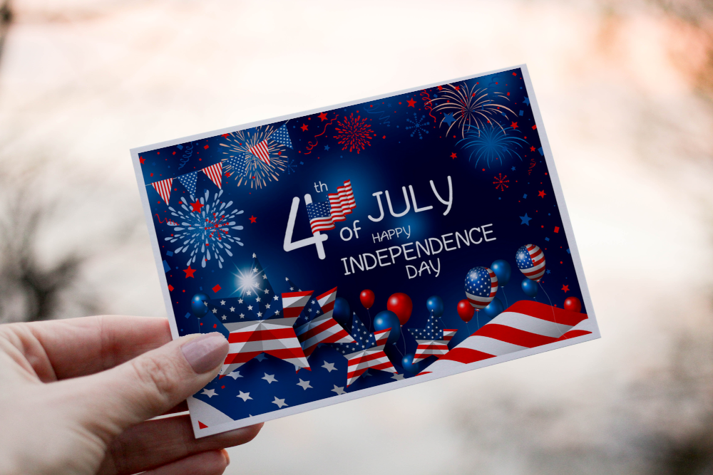 4th July Card. Independence Day Card, Custom Card For 4th July